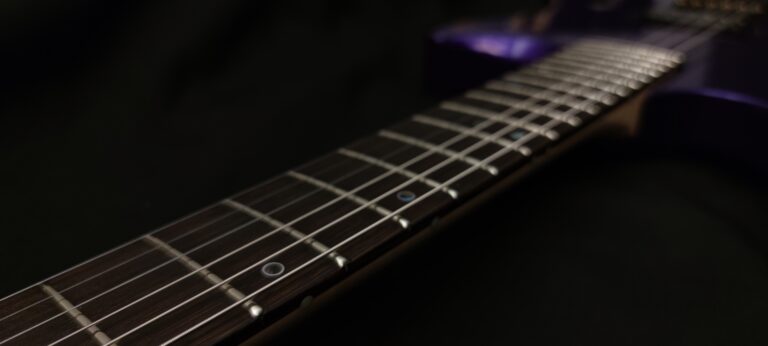 The Mugen model by Jiyu Guitars, purple model