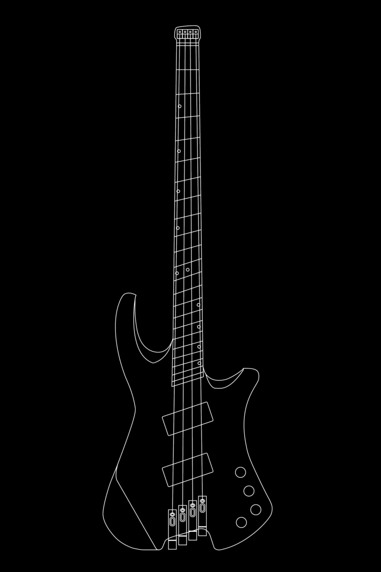 Basse headless sur mesure par Jiyu Guitars