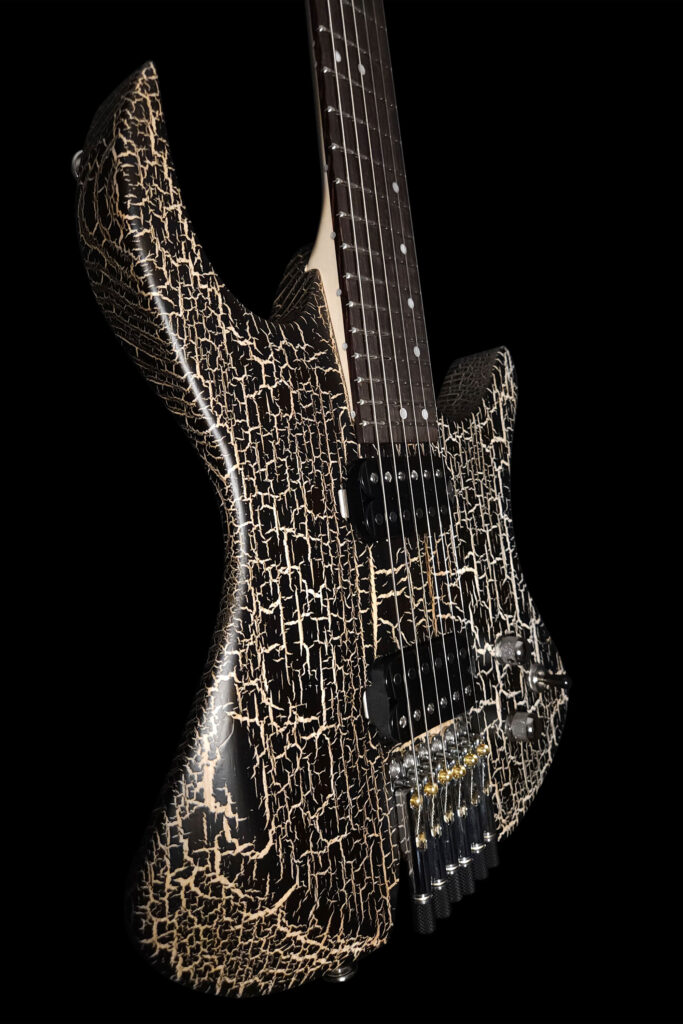 guitare headless finition vernis